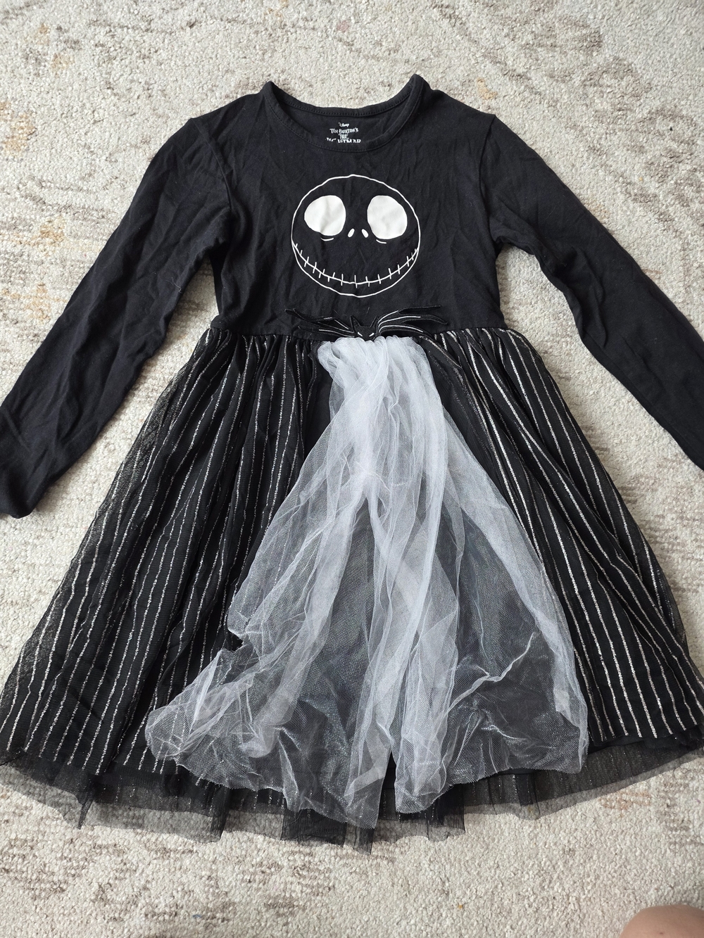 Disney Black Jack Skellington Dress with White Tulle Accent